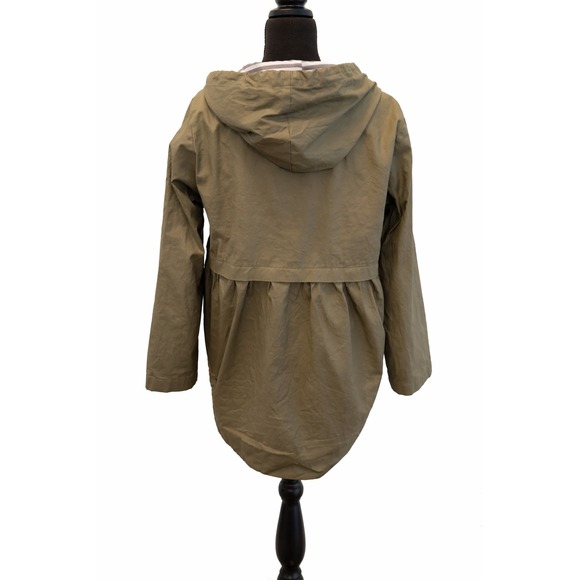 Matilda Jane Olive Green Hooded Utility Jacket Peplum Pleated Anorak Medium - Picture 3 of 7